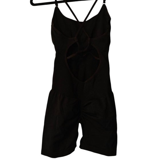 OMKAGI NWT Strappy Backless One Piece Bodycon Romper in Black Size Small - Picture 11 of 14